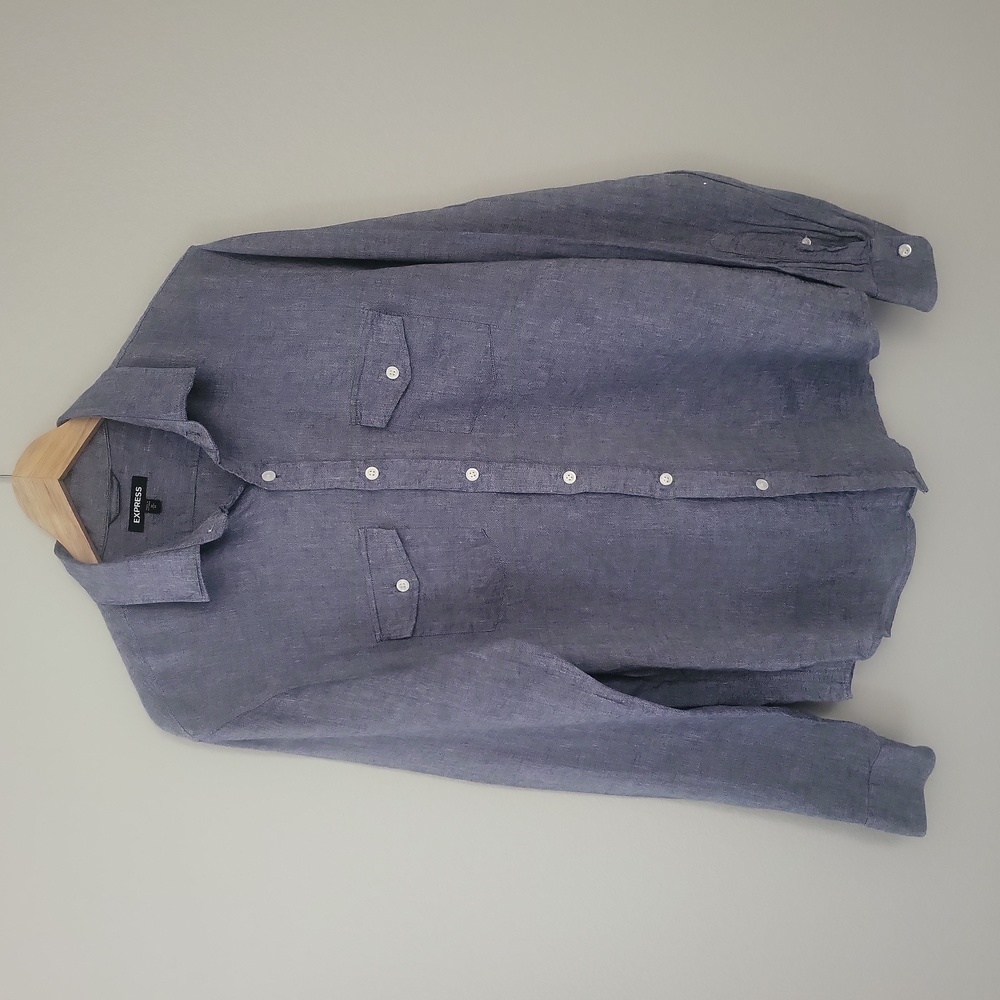 Express dress/casual shirt, medium, blue